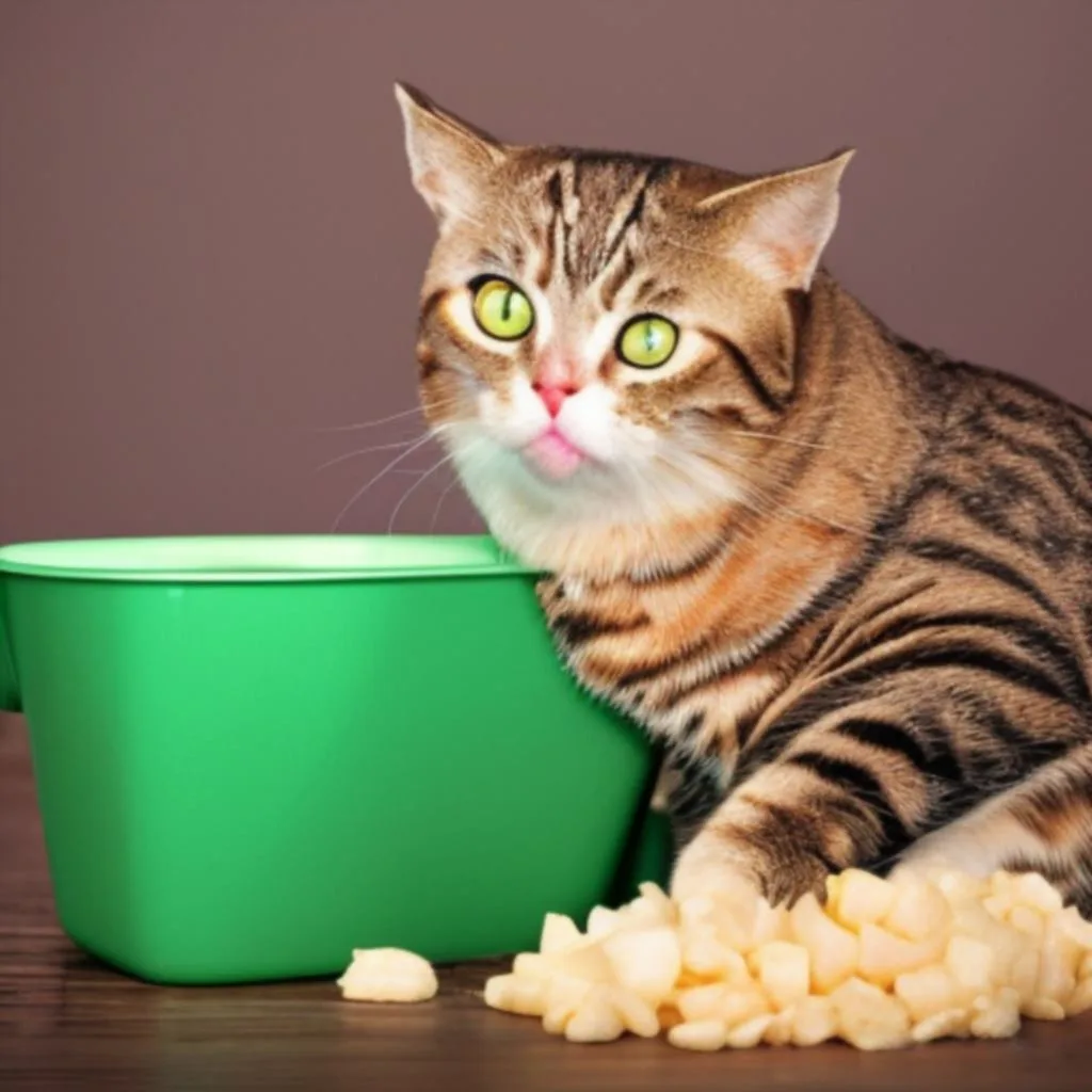 Co robić, gdy kot wymiotuje jedzeniem